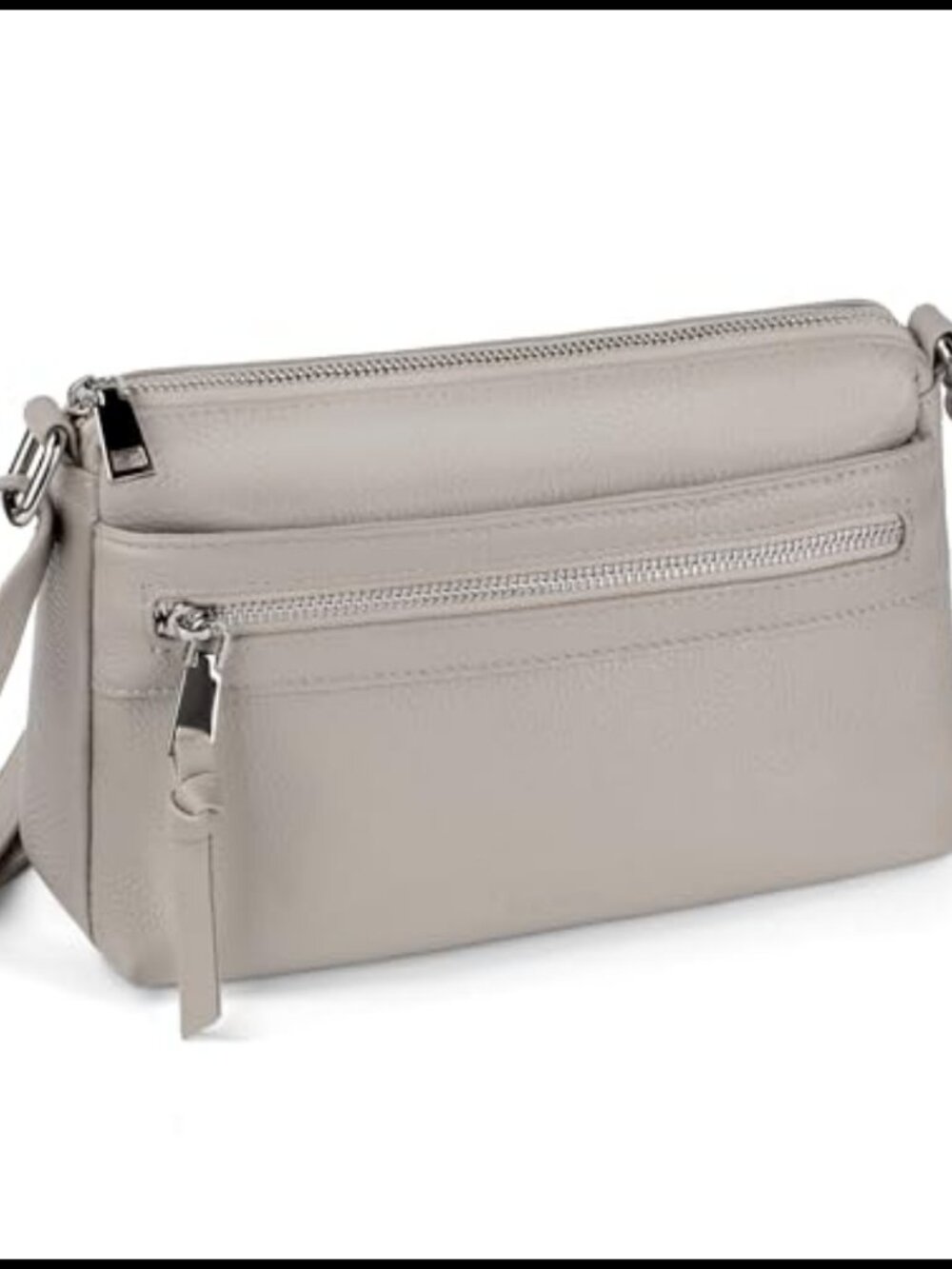 Genuine Leather Crossbody Bag Small Travel Purse RFID Triple Zip